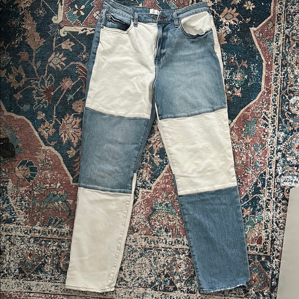 Jonathan Simkhai High Rise Blue And White Straigh… - image 3